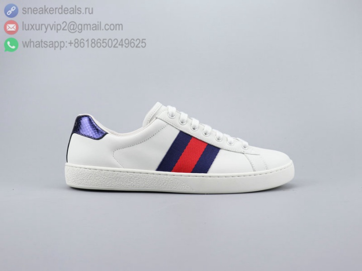 GG WHITE LEATHER BLUE&BLUE UNISEX LOW BEE SNEAKERS